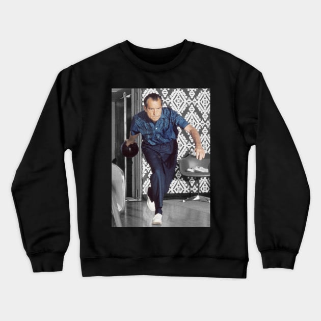 President Richard Nixon bowling at the White House Crewneck Sweatshirt by Soriagk